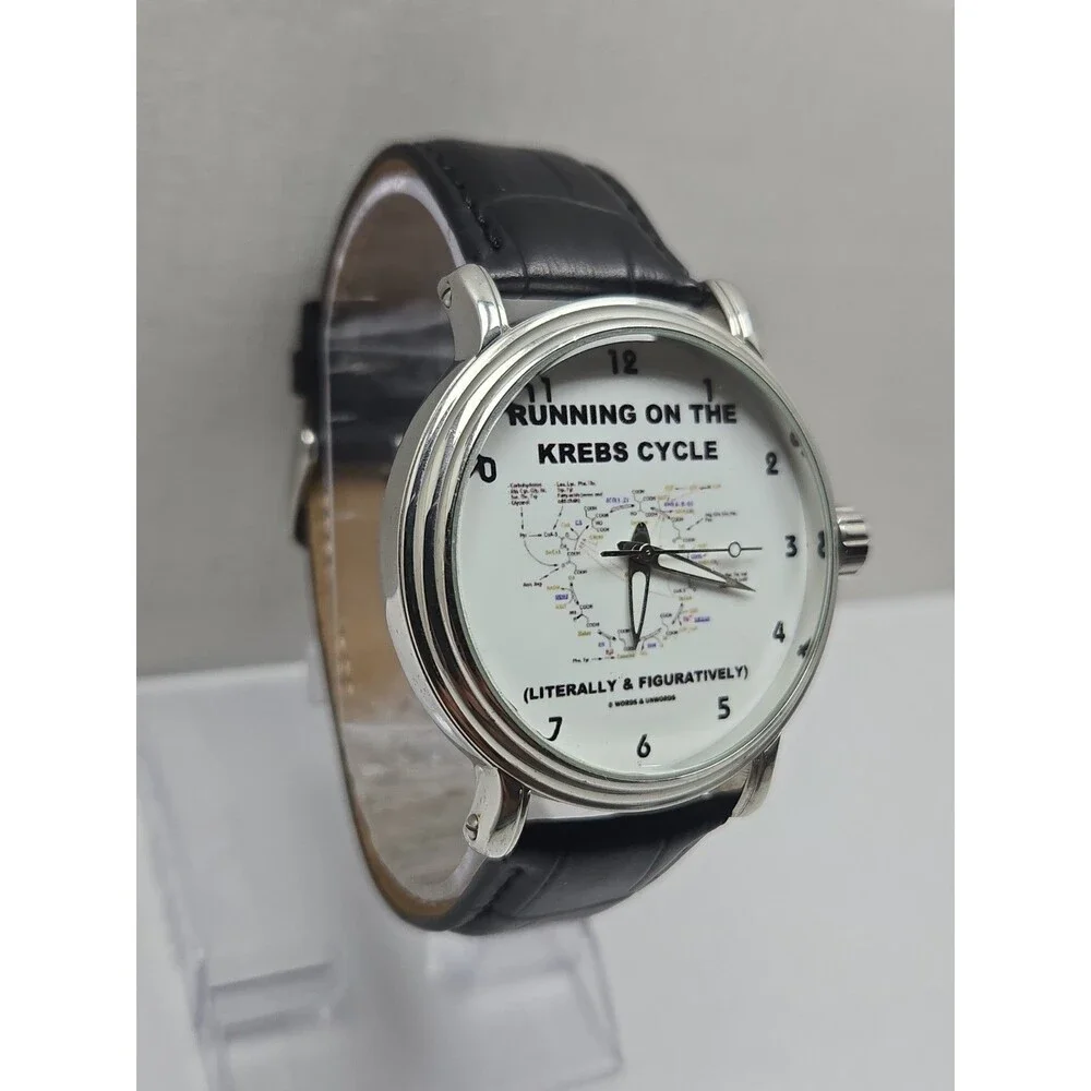 Zazzle Krebs Cycle Biochemistry Science Quartz Watch Black Leather New Battery